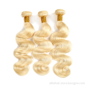 613 Blonde Virgin Human Hair 613 Cuticle Aligned Hair Bundles With Frontal Blonde Virgin Human Hair 613 Bundles With Closure